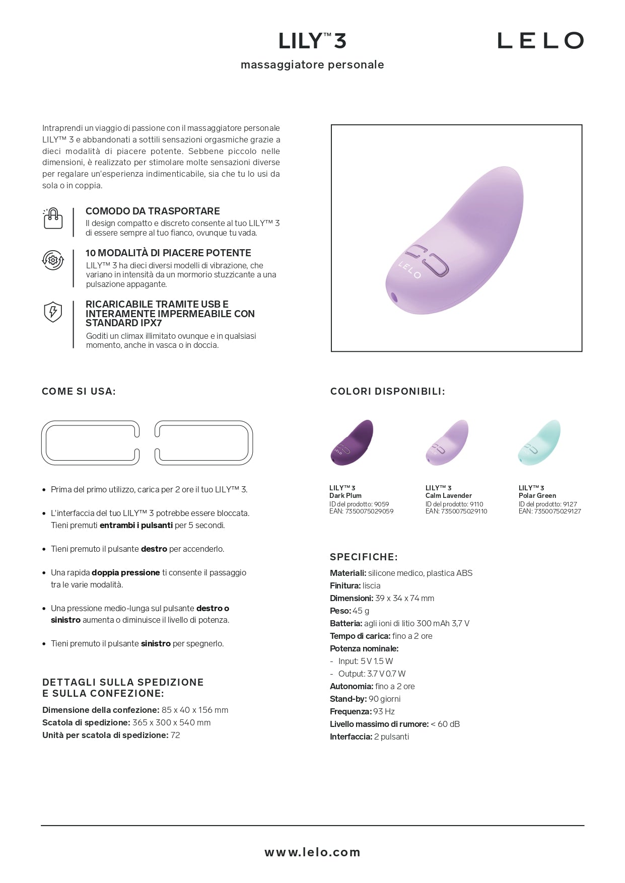 Lily 3 lavanda - Lelo