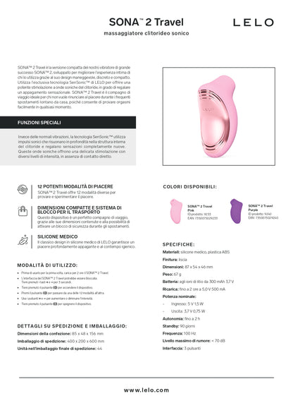 LELO SONA 2 Travel | Succhia Clitoride