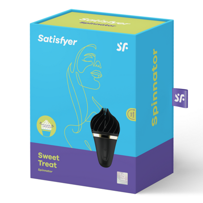 Satisfyer Spinnator Sweet Treat Nero – Stimolatore Clitoride Rotante Impermeabile Gelato