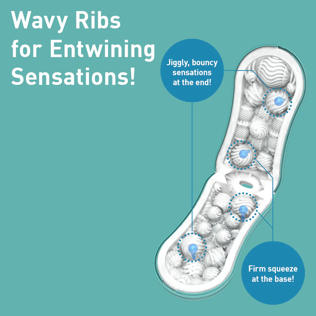 TENGA Flip Orb Ocean – Masturbatore Maschile Riutilizzabile con Stimolazione Ondulata