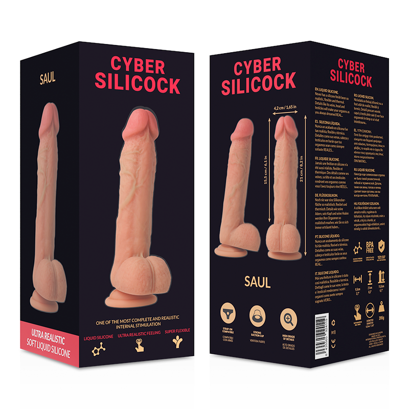 STRAP-ON SAUL SILICONE LIQUIDO CON 3 ANELLI FREE